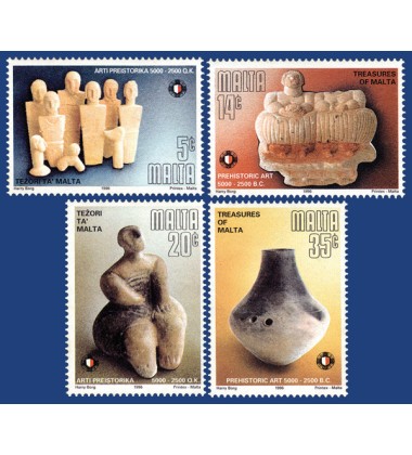 MALTA STAMPS TREASURES OF MALTA - PREHISTORIC ART