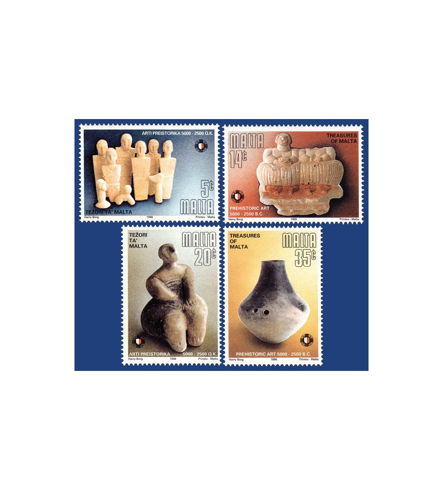 1996 Mar 29 MALTA STAMPS TREASURES OF MALTA - PREHISTORIC ART