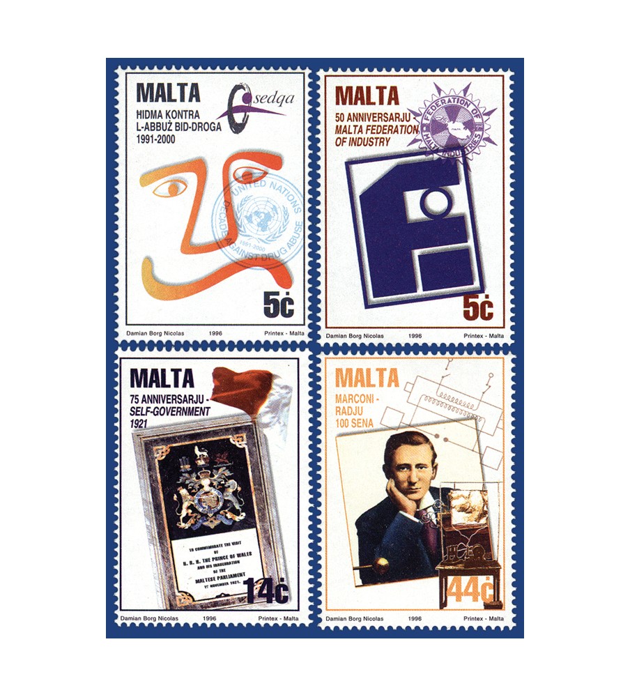 1996 Jan 05 MALTA STAMPS COMMEMORATIONS 1996