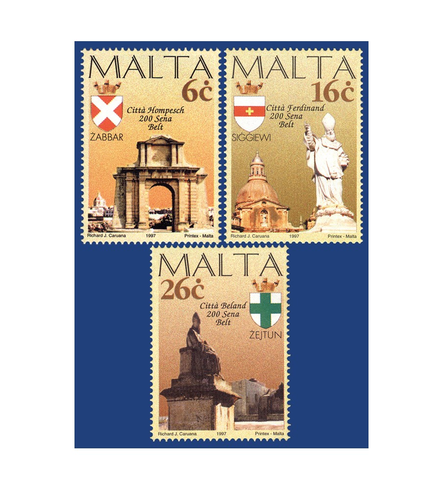 1997 Feb 20  MALTA STAMPS MALTESE CITIES