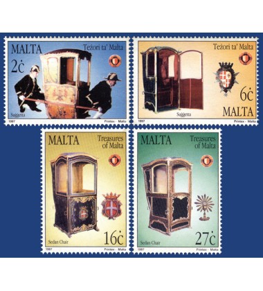 MALTA STAMPS TREASURES OF MALTA - SEDAN CHAIRS