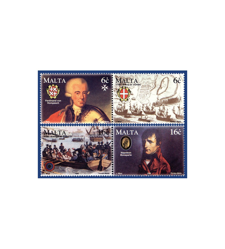 1998 Mar 28 MALTA STAMPS HISTORIC COMMEMORATIONS