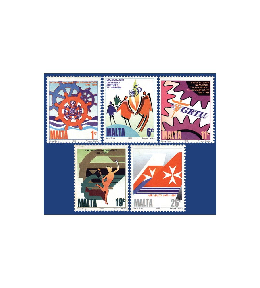 1998 Sep 17 MALTA STAMPS ANNIVERSARIES