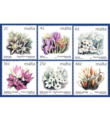 MALTA STAMPS DEFINITIVE FLOWERS I