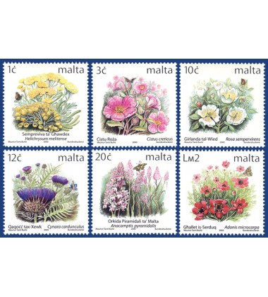 MALTA STAMPS DEFINITIVE FLOWERS II