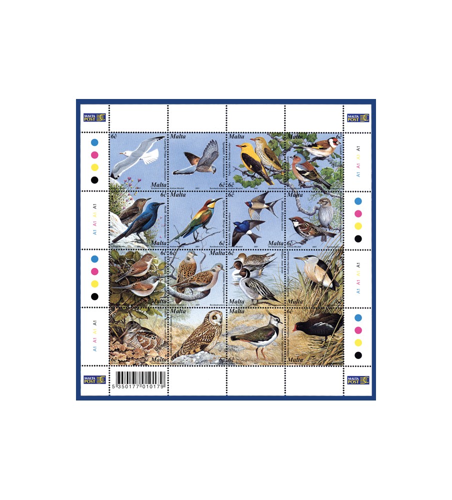 2001 Jun 22 MALTA STAMPS BIRDS OF MALTA