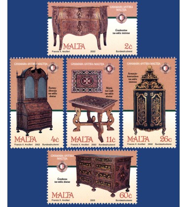 MALTA STAMPS ANTIQUE MALTESE FURNITURE IN MALTA