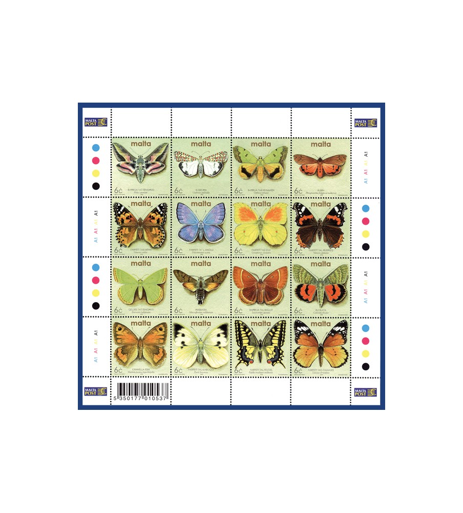 2002 Jun 26 MALTA STAMPS MOTHS & BUTTERFLIES