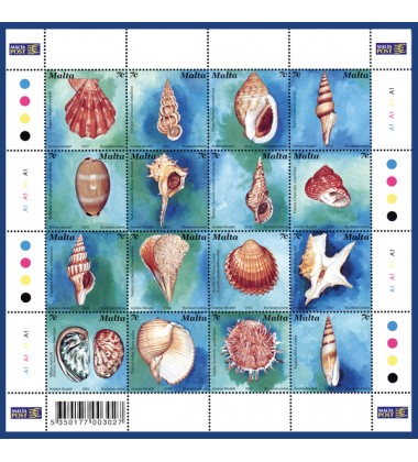 MALTA STAMPS SEASHELLS