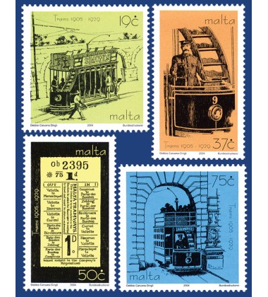 MALTA STAMPS TRAMS