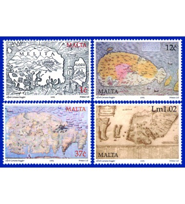 MALTA STAMPS OLD MAPS OF MALTA