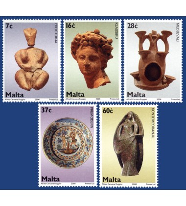 MALTA STAMPS CERAMICS IN MALTESE COLLECTIONS