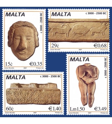 MALTA STAMPS PREHISTORIC SCULPTURES