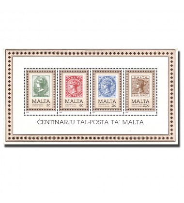 MALTA MINIATURE SHEET CENTENARY OF THE POST OFFICE