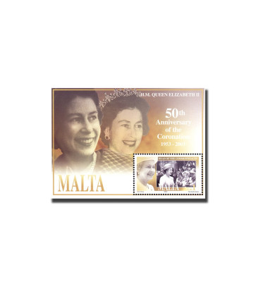 MALTA MINIATURE SHEET QUEEN'S CORONATION JUBILEE