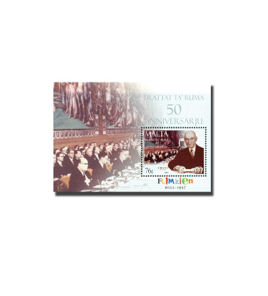 MALTA MINIATURE SHEET 50TH ANNIVERSARY TREATY OF ROME