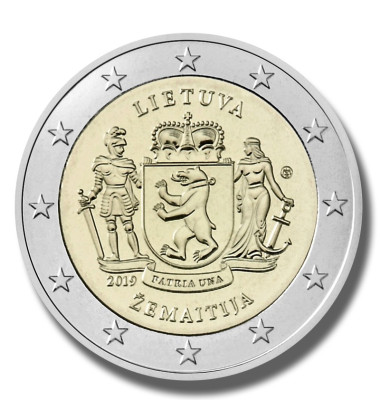 2019 LITHUANIA ZEMATIJA 2 EURO COIN