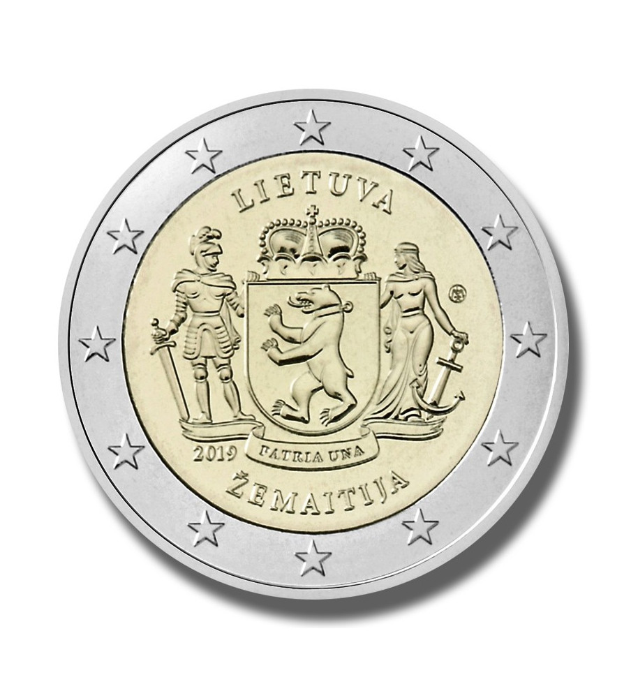 2019 LITHUANIA ZEMATIJA 2 EURO COMMEMORATIVE COIN