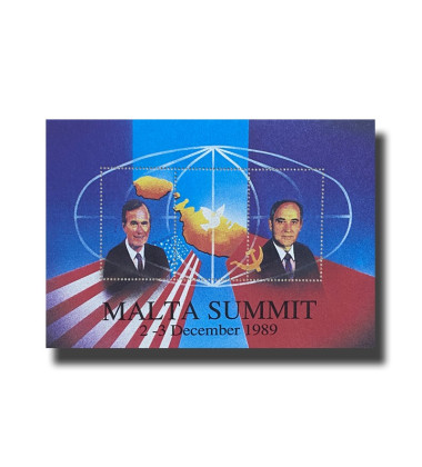 SAID STAMP SOUVENIR SHEET BUSH-GORBACHEV SUMMIT 1989