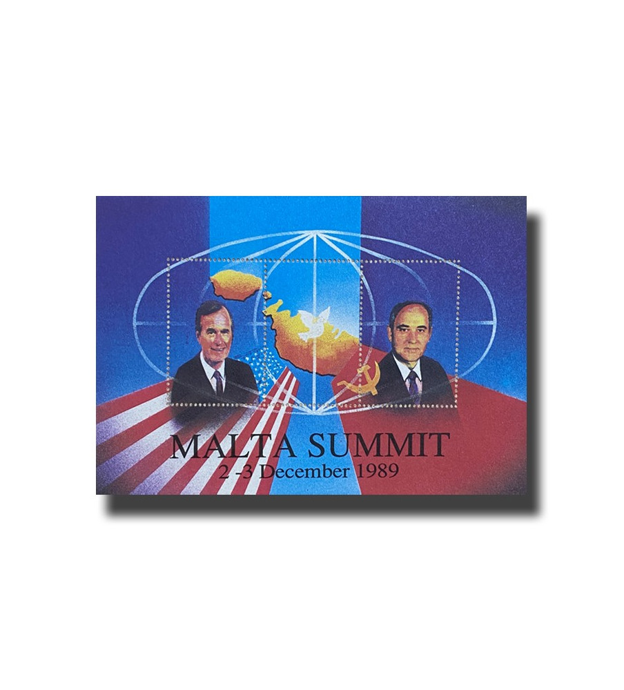 1989 SAID STAMP SOUVENIR SHEET BUSH-GORBACHEV SUMMIT