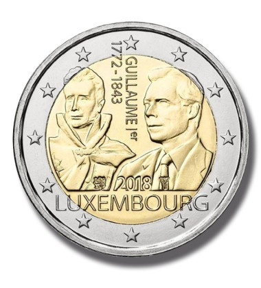 2018 Luxembourg Guillaume 1772-1843 2 Euro Coin