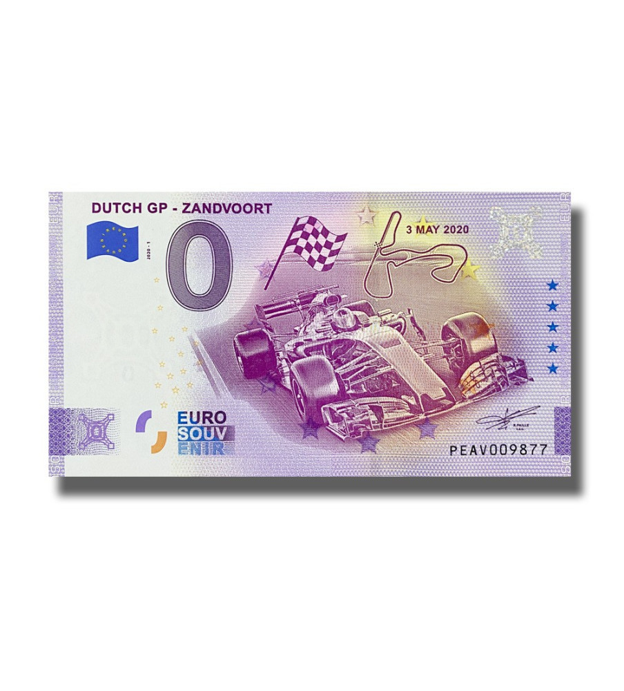 0 EURO SOUVENIR BANKNOTE 2020 DUTCH GP ZANDVOORT NETHERLANDS ANNIVERSARY PEAV 2020-1