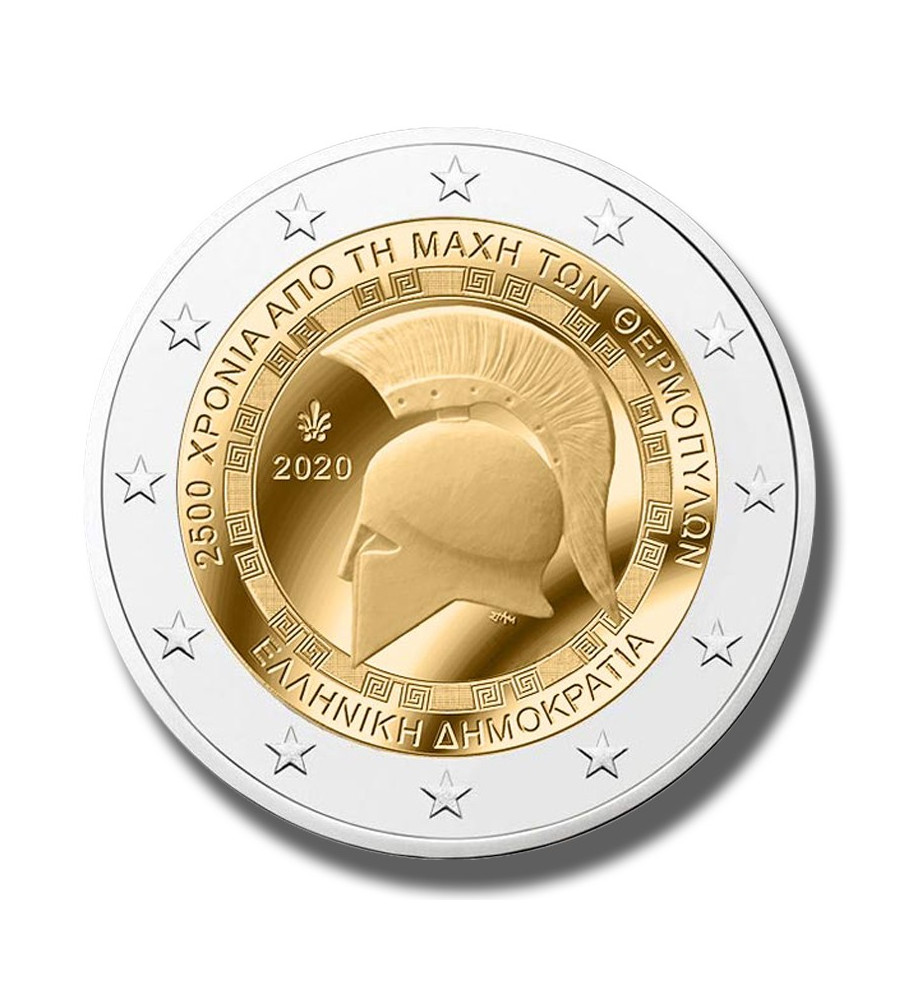 2020 GREECE 2500 BATTLE OF THERMOPLYAE 2 EURO COIN