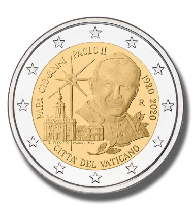 2020 Vatican 100th Anniversary St John Paul II 2 Euro Coin