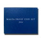 1986 MALTA DECIMAL COIN SET - LEATHER CASE PROOF COPPER NICKEL