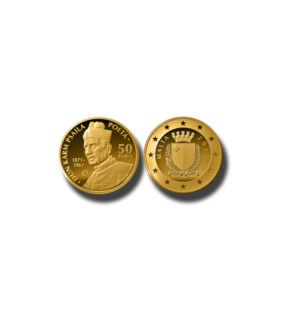 2013 MALTA - €50 DUN KARM PSAILA COMMEMORATIVE GOLD COIN PROOF GOLD