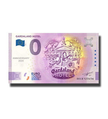 ANNIVERSARY 0 EURO SOUVENIR BANKNOTE GARDALAND HOTEL ITALY SECE 2020-1