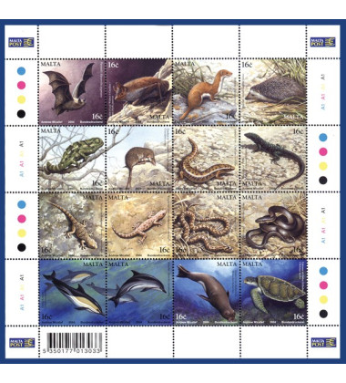 MALTA STAMPS MAMMALS AND REPTILES