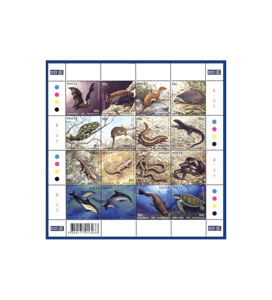 2004 Apr 21 MALTA STAMPS MAMMALS AND REPTILES