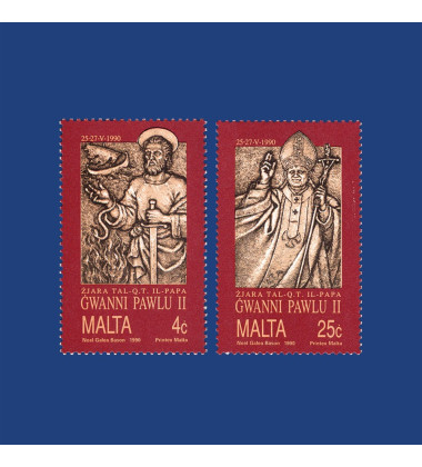 MALTA STAMPS VISIT BY H.H. POPE JOHN PAUL II