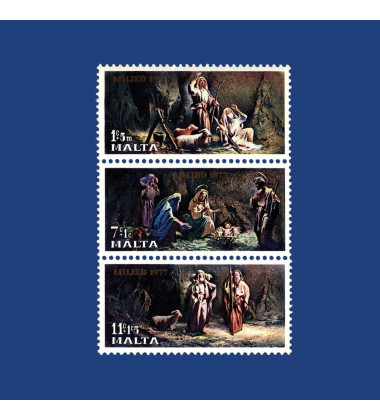 MALTA STAMPS CHRISTMAS 1977 (TRIPTYCH)