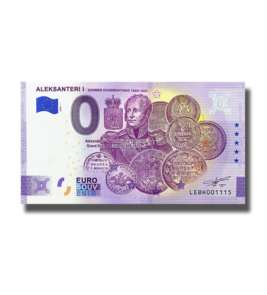 0 Euro Souvenir Banknote Aleksanteri I Finland LEBH 2020-1