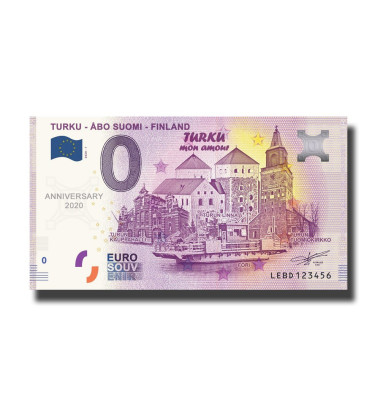 Anniversary 0 Euro Souvenir Banknote TURKU-ABO Finland LEBD 2020-1