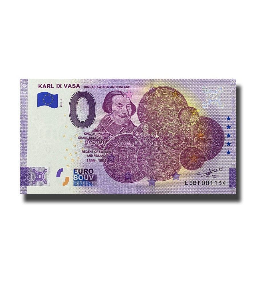 0 Euro Souvenir Banknote KARL IX Vasa Finland LEBF 2020-2