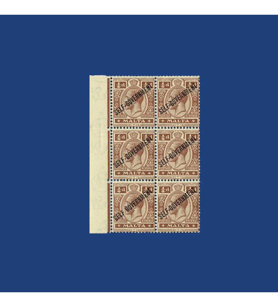 MALTA VARIETY STAMP KING GEORGE VI SELF - GOVERNMENT UNLISTED VARIETY