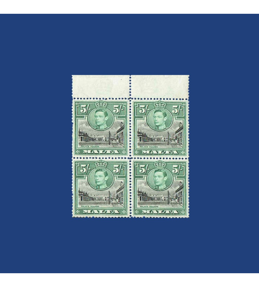 MALTA VARIETY STAMP KING GEORGE VI EXTRA SEMAPHORE UM BLOCK OF 4 SG23