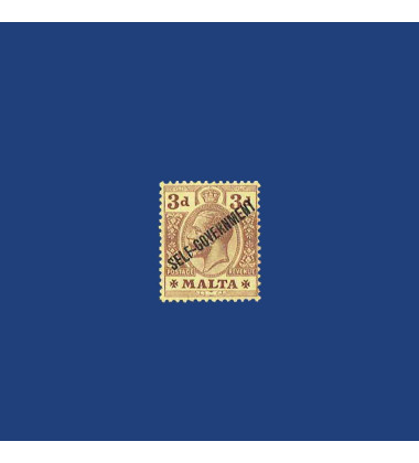 MALTA VARIETY STAMP UNMOUNTED 3D WITH BROKEN "R" IN GOVERNMENT SG108