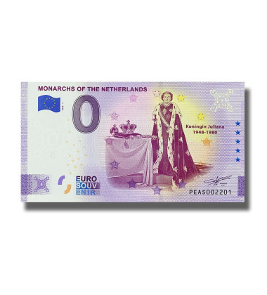 0 Euro Souvenir Banknote Monarchs of The Netherlands Juliana PEAS 2020-7