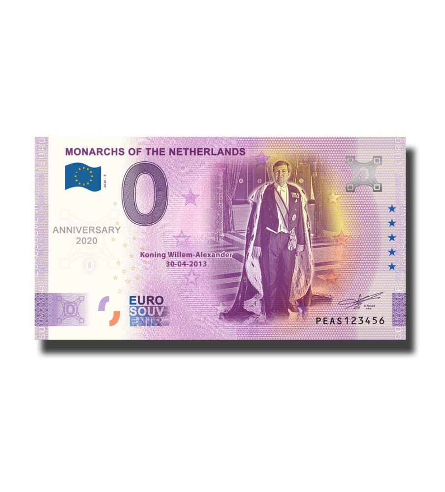 Anniversary 0 Euro Souvenir Banknote Monarchs Koning Willem - Alexander Netherlands PEAS 2020-9