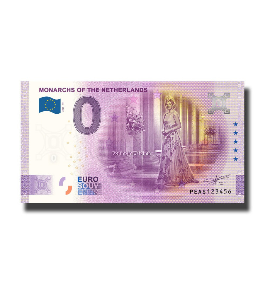 0 Euro Souvenir Banknote Monarchs Koningin Maxima Netherlands PEAS 2020-10