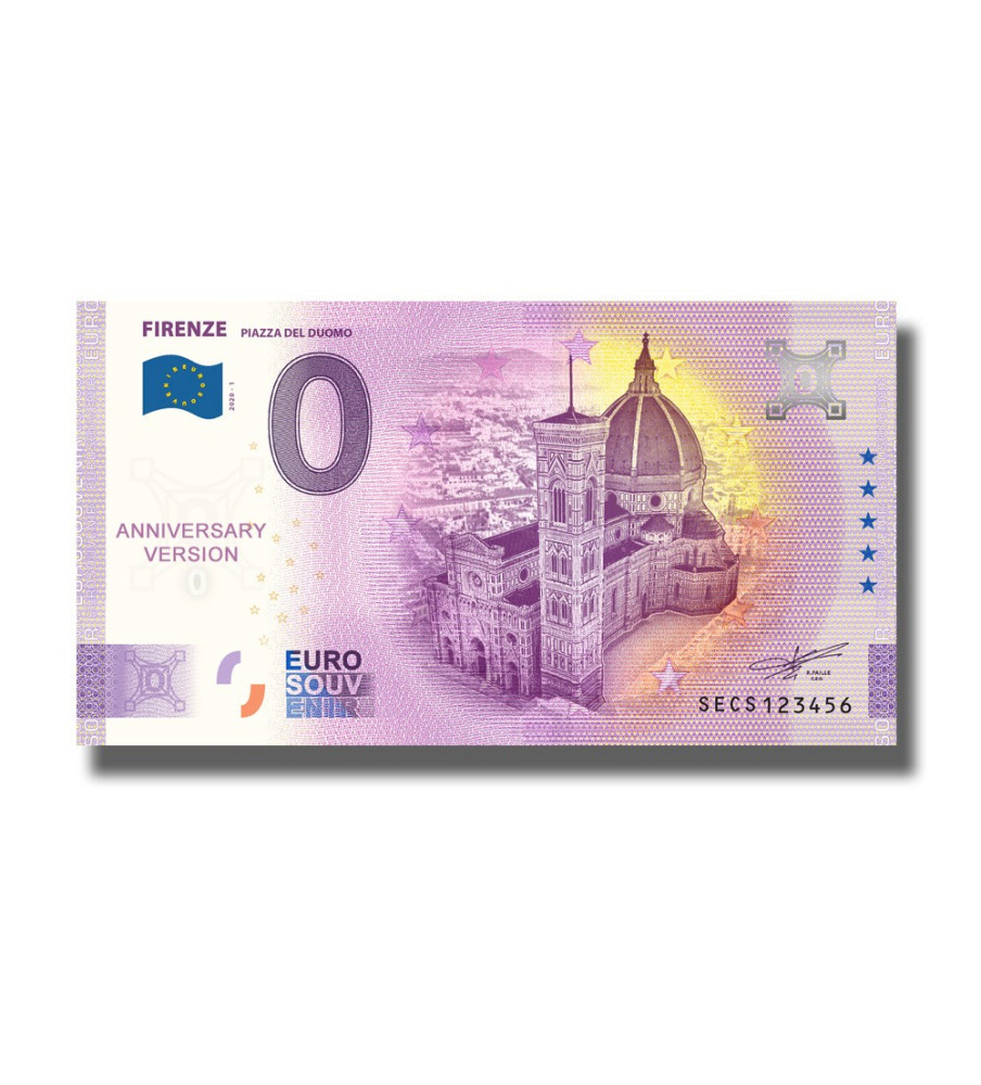 Anniversary 0 Euro Souvenir Banknote Firenze Italy SECS 2020-1