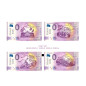 0 Euro Souvenir Banknote Thematic GP Perforated Praha 2020 Italy Set of 4 SECQ 2020