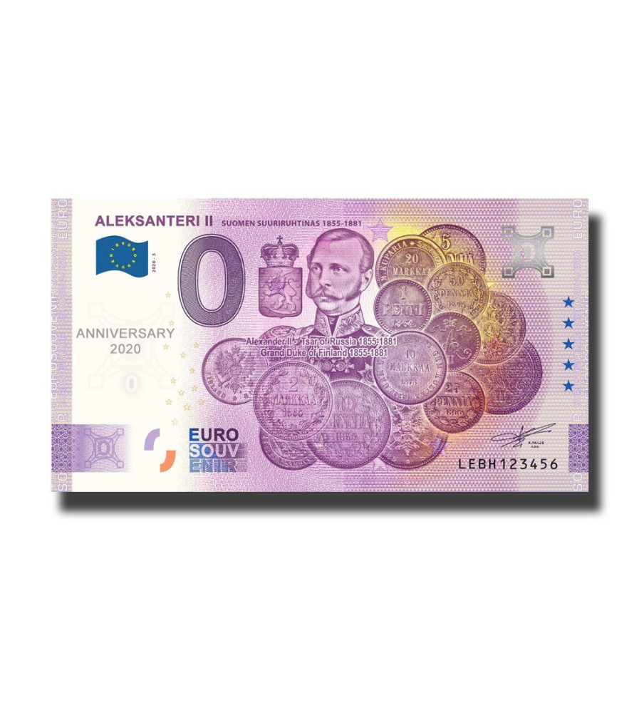 Anniversary 0 Euro Souvenir Banknote Aleksanteri II LEBH 2020-3