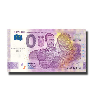 ANNIVERSARY 0 EURO SOUVENIR BANKNOTE NIKOLAI II LEBH 2020-5