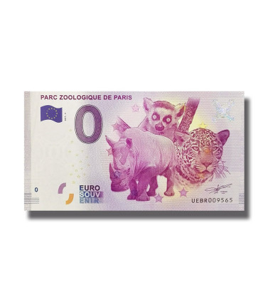 0 EURO SOUVENIR BANKNOTE ZOOLOGIQUE DE PARIS 2017-3 UEBR