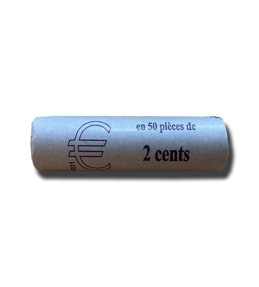 2008 Malta 2 Cent Euro Coin Roll of 50 Coins 1st Issue Complete Bank Roll Uncirculated